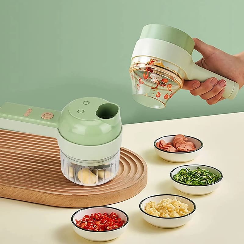 4-in-1  Portable Electric Vegetable Cutter & Slicer | USB Rechargeable. ❤️